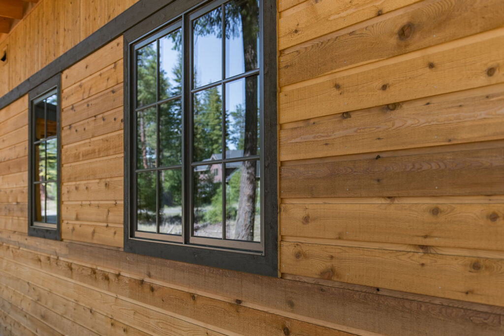 This image shows cedar siding up close.